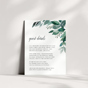 Abundant Foliage Wedding Guest Details Card