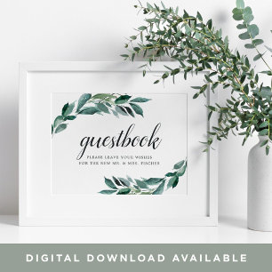 Abundant Foliage Wedding Guestbook Sign
