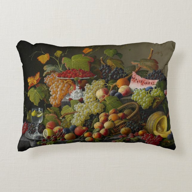 Abundant Fruit, 1858 (oil on canvas) Accent Pillow (Front)