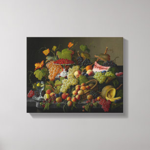 Abundant Fruit, 1858 (oil on canvas) Canvas Print