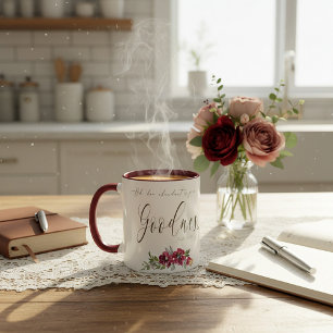 Abundant Goodness red floral Mug
