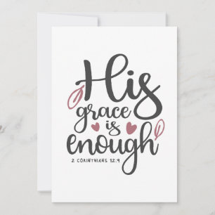 Abundant Grace - 2 Corinthians 12:9 Christian Thank You Card
