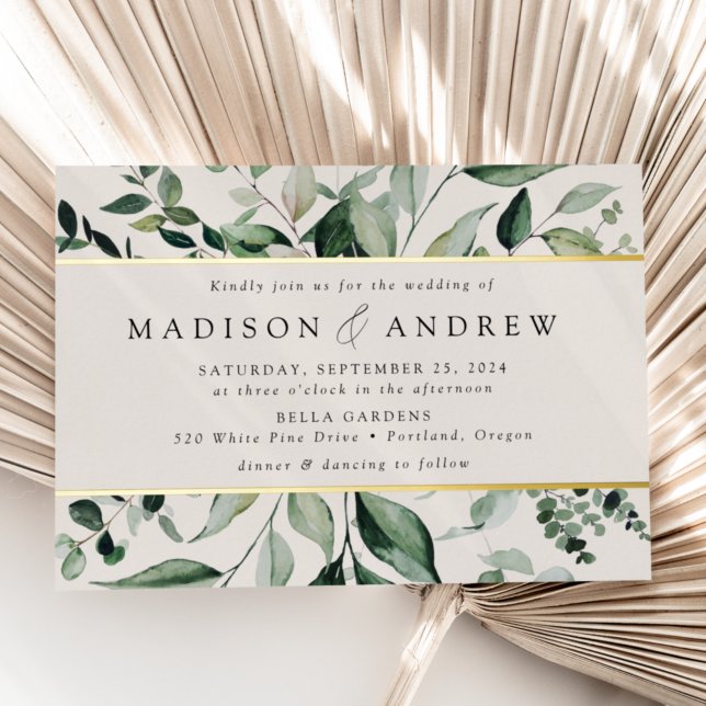 Abundant Greenery Cream Wedding Gold (Creator Uploaded)