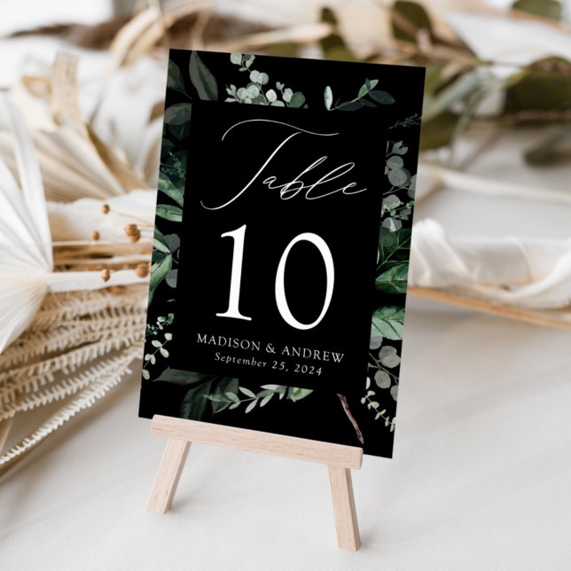 Abundant Greenery Personalized Wedding Table Number (Creator Uploaded)