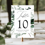 Abundant Greenery Table Number Card<br><div class="desc">Elegant, botanical wedding table cards featuring the table number, your names, and wedding date nestled in a rectangular frame surrounded by eucalyptus, ferns, and other rich greenery. Personalize the number for each table card and add it to your cart. The 5x7 table cards were designed to coordinate with our Abundant...</div>