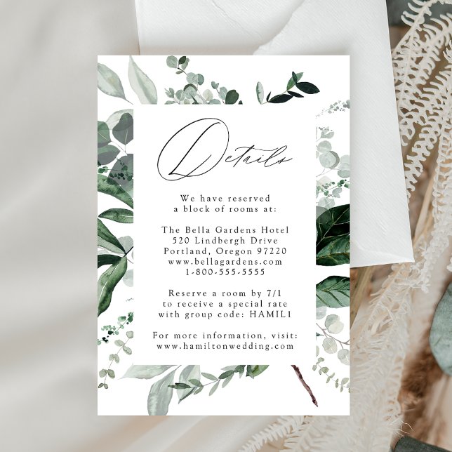 Abundant Greenery Wedding Details Enclosure Card (Creator Uploaded)