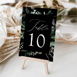 Abundant Greenery Wedding Table Number<br><div class="desc">Elegant,  botanical wedding table cards featuring the table number nestled in a rectangular frame surrounded by eucalyptus,  ferns,  and other rich greenery with a black background. Personalize the number for each table card and add it to your cart. Designed to coordinate with our Abundant Greenery wedding collection.</div>