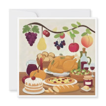 Abundant Holiday Feast: Autumn Celebration Illustr
