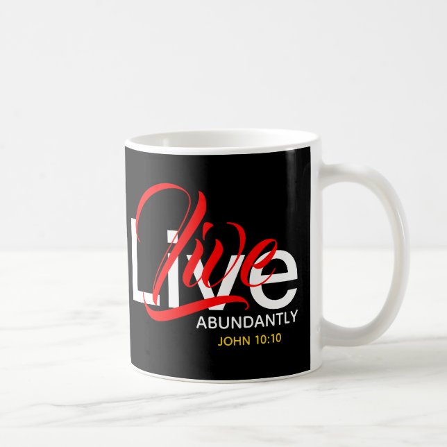 ABUNDANT LIFE Christian Monogram Coffee Mug (Right)