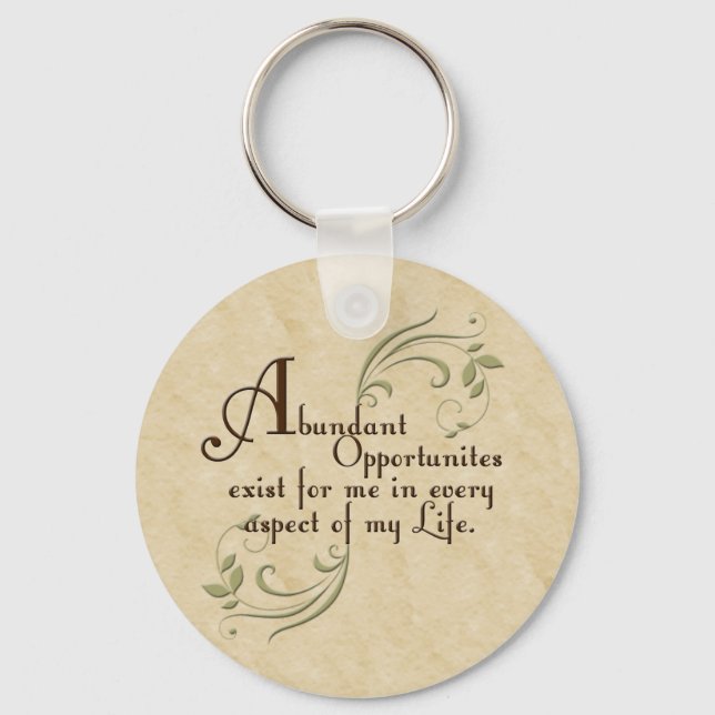Abundant Opportunities Affirmation Keychain (Front)