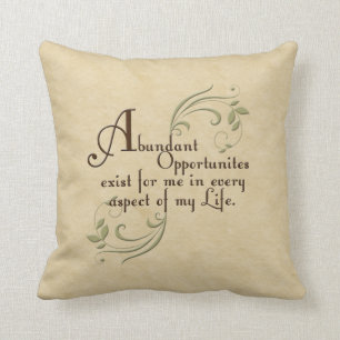 Abundant Opportunities Affirmation Pillow