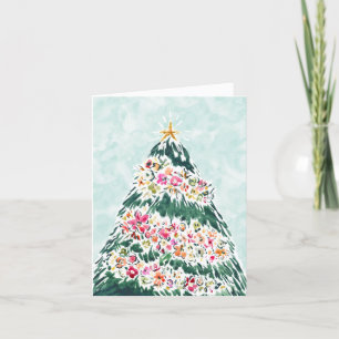 ABUNDANT TREE Floral Holiday Christmas Card