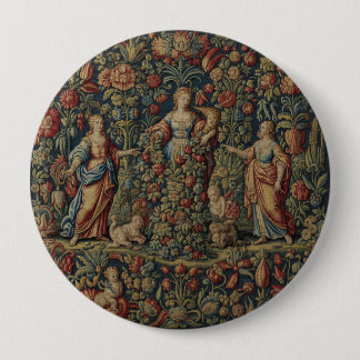Abundia Good Fortune + Prosperity Tapestry 4 Inch Round Button