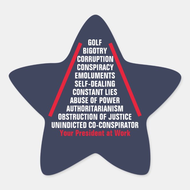 Abuse of Power Corruption Co-Conspirator Trump Star Sticker (Front)
