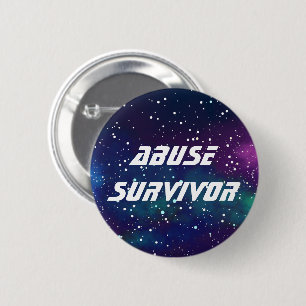 Abuse Survivor Customizable Galaxy Identity 2 Inch Round Button