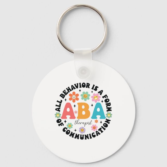 Aby Therapist Behaviour Analyst Autism Therapy Rbt Keychain (Front)
