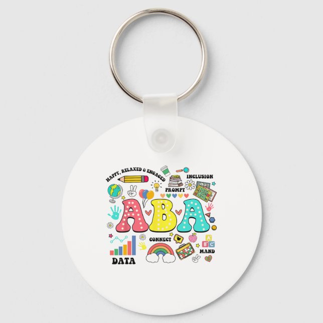 Aby Therapist Behaviour Analyst Autism Therapy Rbt Keychain (Front)