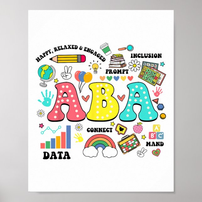 Aby Therapist Behaviour Analyst Autism Therapy Rbt Poster (Front)