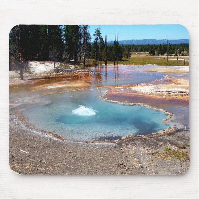Abyss Pool Hot Springs Yellowstone National Park Mouse Pad (Front)