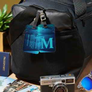 Abyssal Blue Drift Abstract Ocean Beauty Waves  Luggage Tag