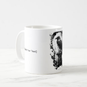 Abyssal Gaze Heavy Metal Raven Skull Mug