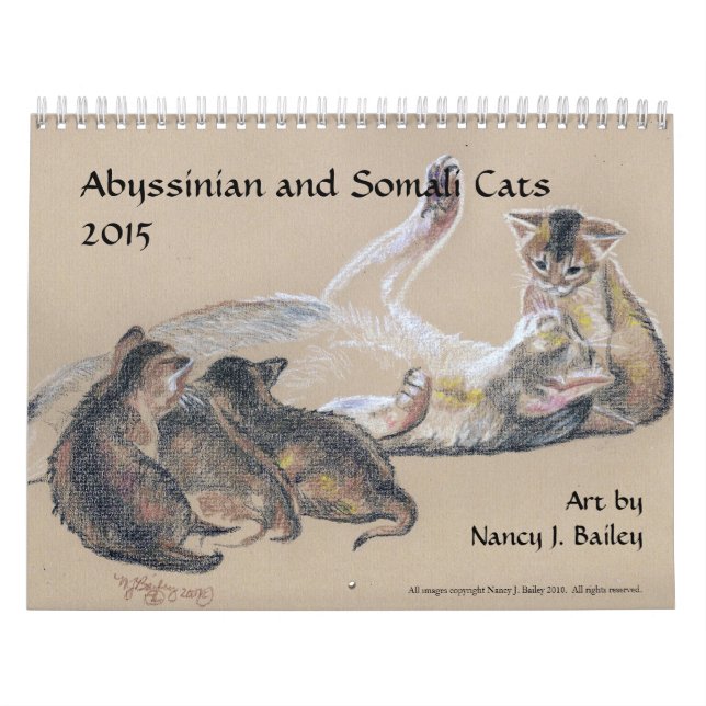 Abyssinian and Somali Cats 2015 Calendar (Cover)