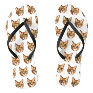Abyssinian Cat 3D Inspired Flip Flops