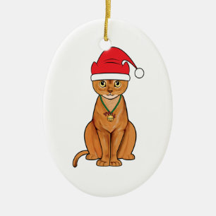Abyssinian Cat Ceramic Ornament