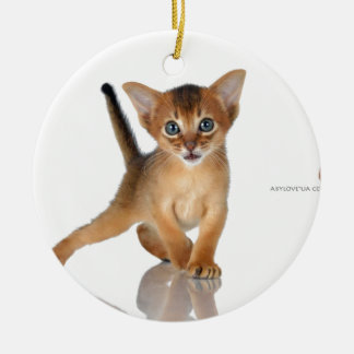 Abyssinian cat ceramic ornament