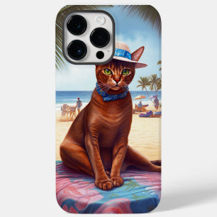 Abyssinian cat on Beach, summer gift for cat lover Case-Mate iPhone 14 Pro Max Case