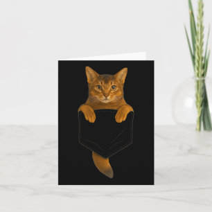Abyssinian Cat Pocket Funny Gifts Cat Mom Cat Dad  Card