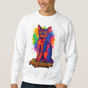 Abyssinian Cat Pop Art Colourful Illustration Sweatshirt