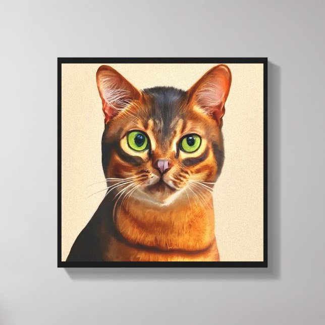 Abyssinian - Cat Portrait Canvas Print (Front)