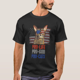 Abyssinian Cat Pro Life Pro God Pro Cats American T-Shirt