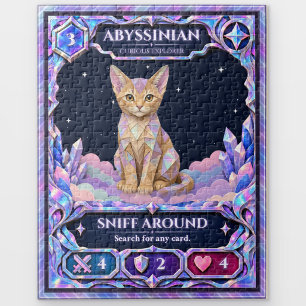Abyssinian Cat, Rainbow Foil Art Jigsaw Puzzle