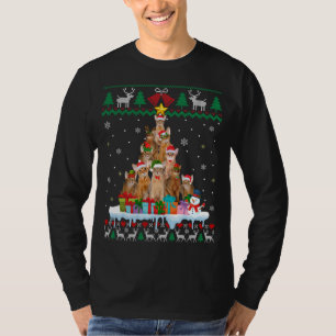 Abyssinian Cat Santa Christmas Tree Ugly Cat Xmas T-Shirt