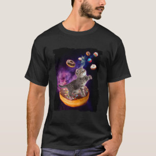 Abyssinian Cat Space Doughnuts Kitty in Space Kid T-Shirt