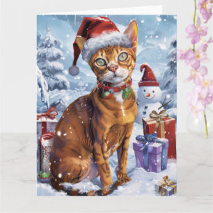 Abyssinian Cat Winter Wonderland Christmas Joy Card