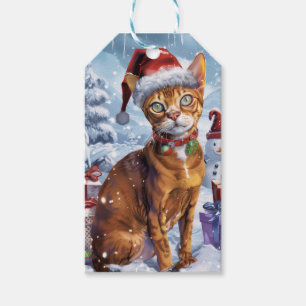 Abyssinian Cat Winter Wonderland Christmas Joy Gift Tags