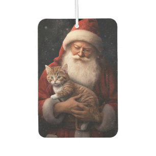 Abyssinian Cat with Santa Claus Festive Christmas Air Freshener