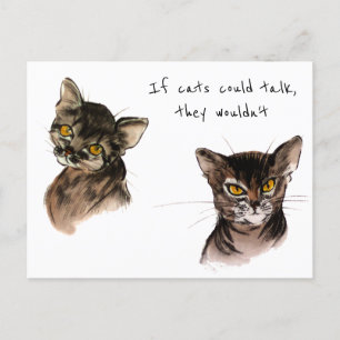 Abyssinian cats / Personalized Holiday Postcard