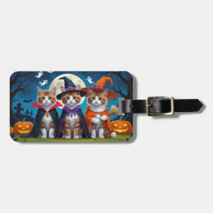 Abyssinian Cats Pumpkin Halloween Funny Luggage Tag