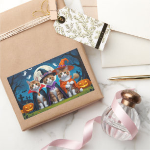 Abyssinian Cats Pumpkin Halloween Funny Sticker