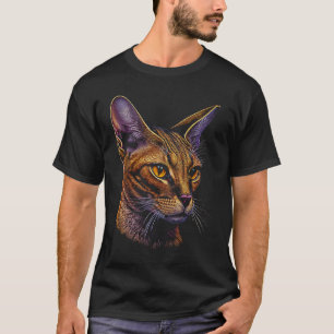 Abyssinian Colourful graphic Cat Dad Mom Men T-Shirt