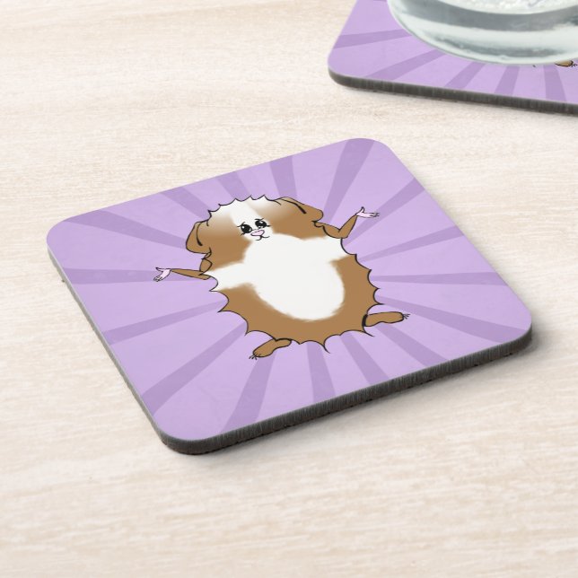Abyssinian Guinea Pig Comic Coaster (Left Side)