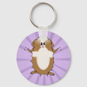 Abyssinian Guinea Pig Comic Keychain