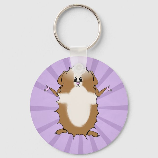 Abyssinian Guinea Pig Comic Keychain (Front)