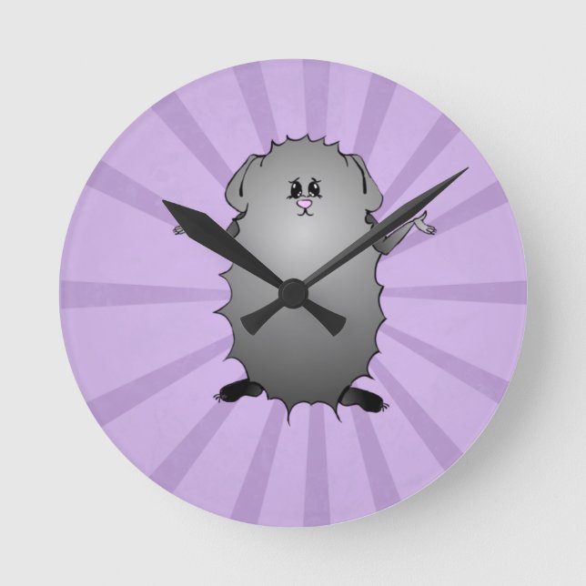 Abyssinian Guinea Pig Comic Round Clock (Front)