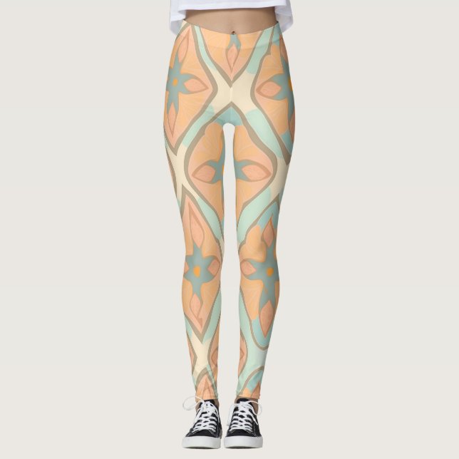 Abyssinian Pastel Colourful Personalized Pattern Leggings (Front)