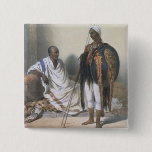 Abyssinian Priest and Warrior, illustration from ' 2 Inch Square Button